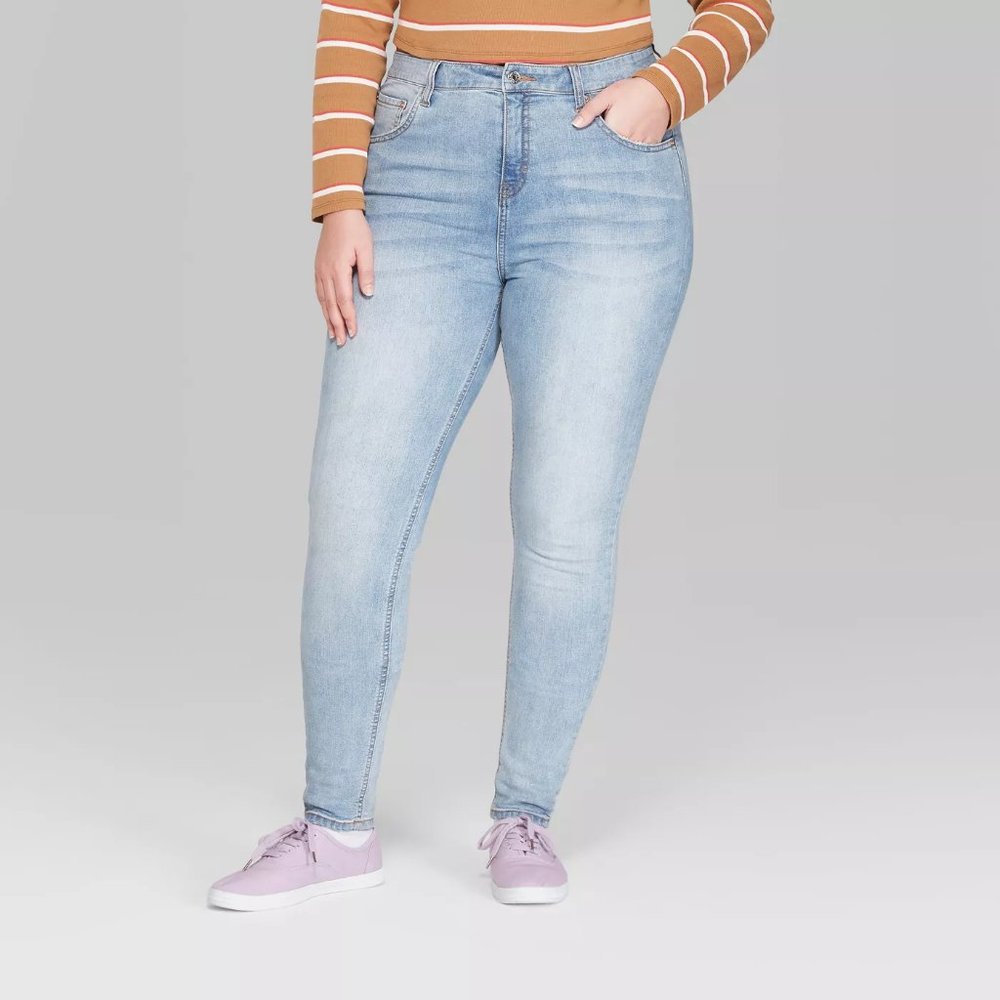 Women's High-Rise Skinny Jeans - Washed Blue